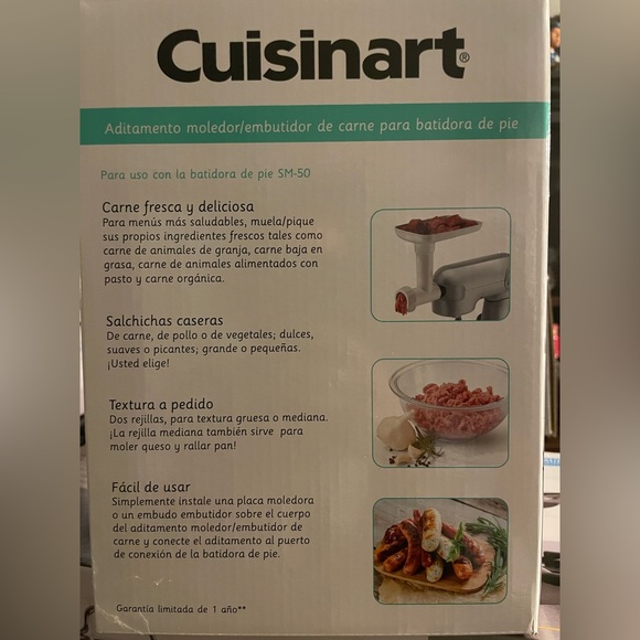 Cuisinart Meat Poultry Grinder Stand Mixer Attachment model MG 50. New - Picture 4 of 4